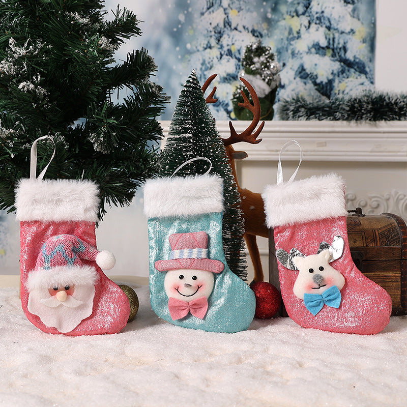 Mini Christmas Stocking Treat Bag with Fluffy Cuff - view 1