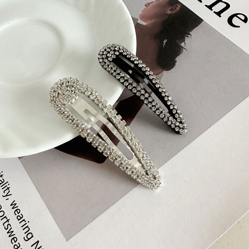 Rhinestone Teardrop Snap Hair Clips - view 1
