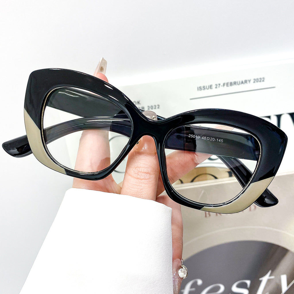 Wide Rim Cat Eye Eyeglasses - Black