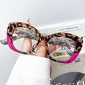 Wide Rim Cat Eye Eyeglasses - Leopard