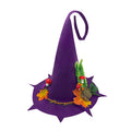Woodland Mushroom Witch Hat With Leaf Garland - Purple