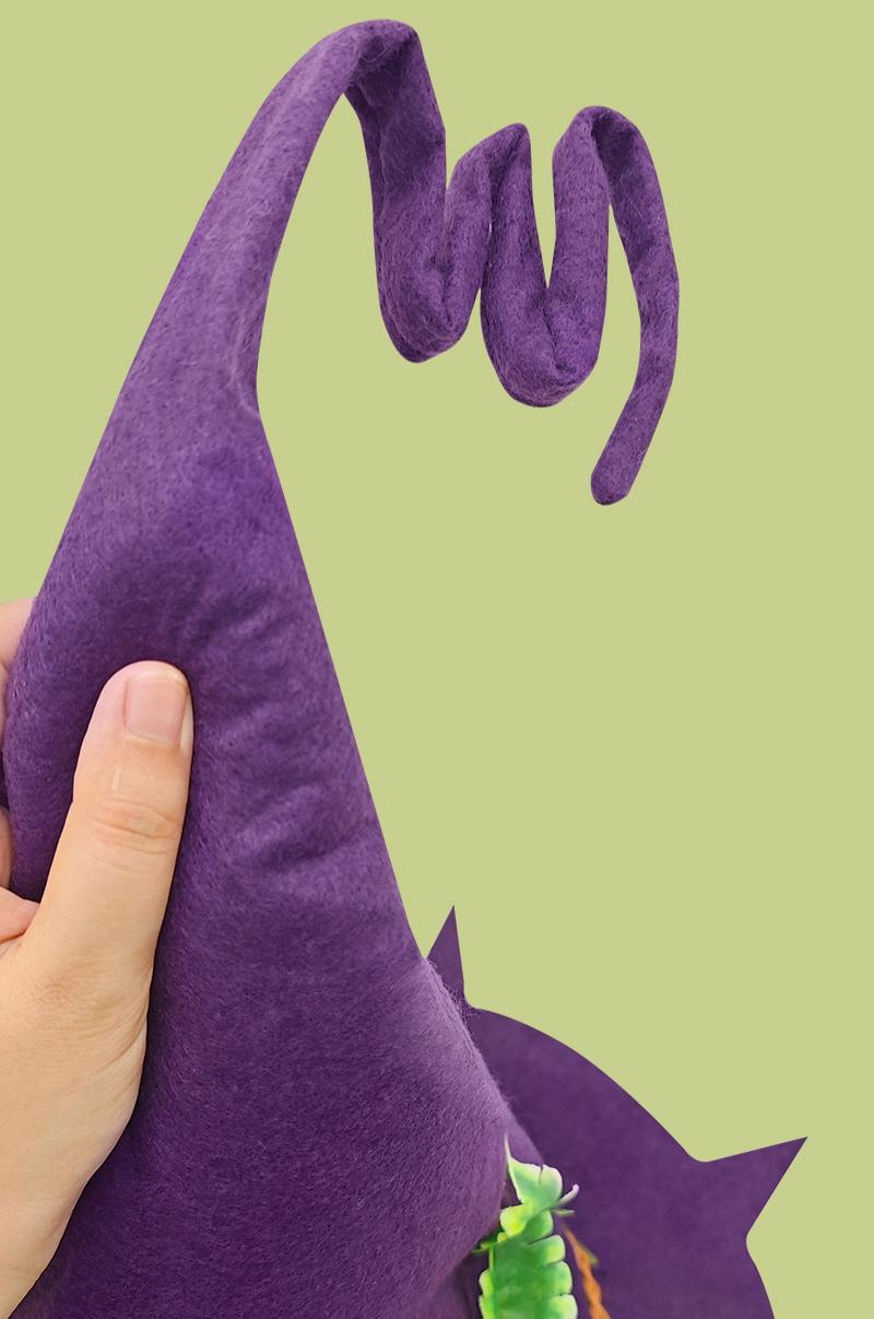 Woodland Mushroom Witch Hat With Leaf Garland - Purple - 1