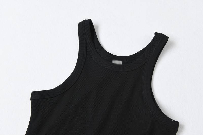 Ribbed Cotton Racerback Tank Top