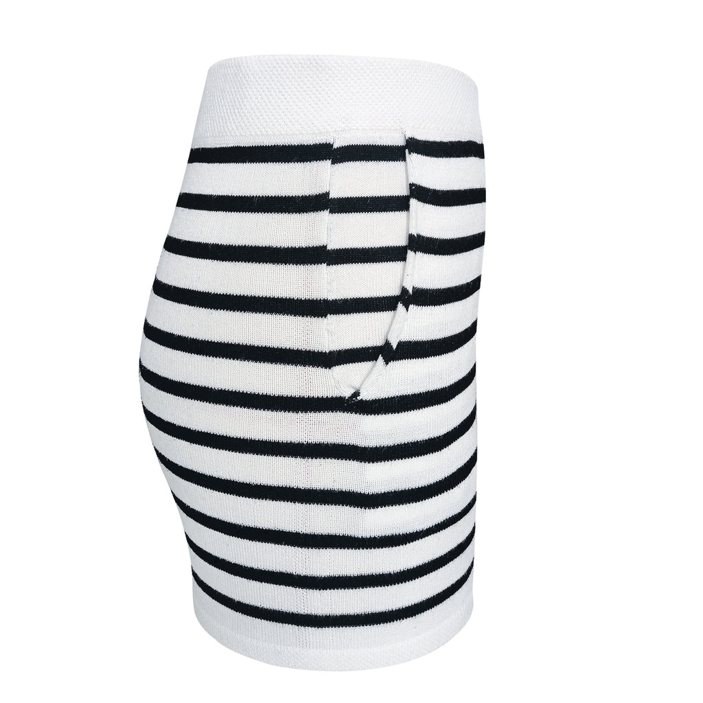 Striped Knit Cardigan With Matching Shorts - SHORT - 1