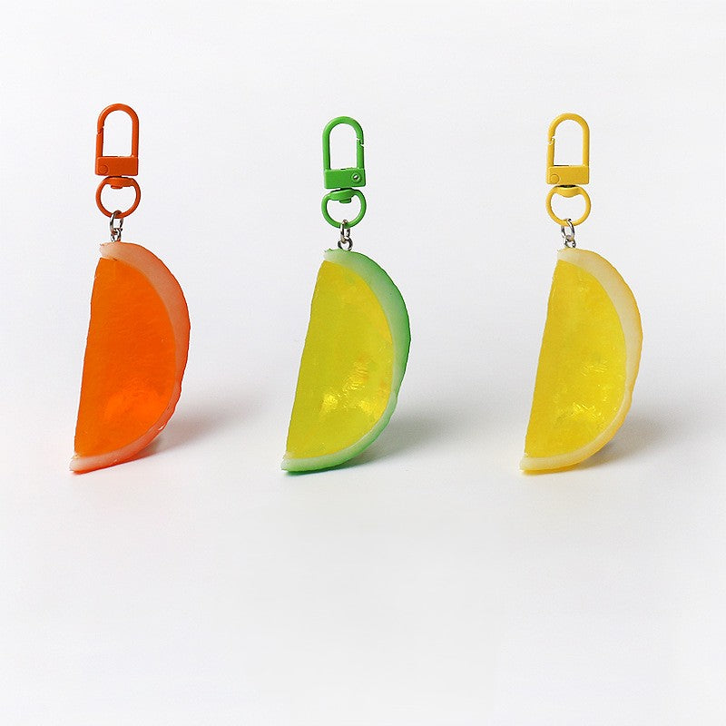 Citrus Slice Resin Keychain Charm