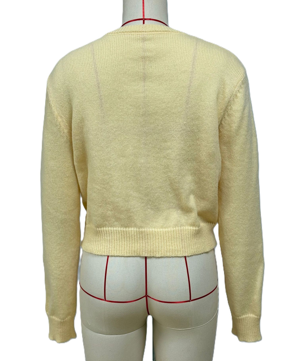 Ribbed Cropped Button Front Cardigan - Yellow - 2