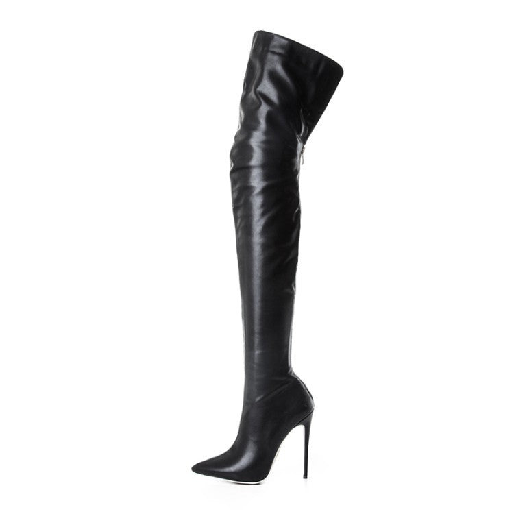 Pointed Toe Stiletto Thigh High Boots