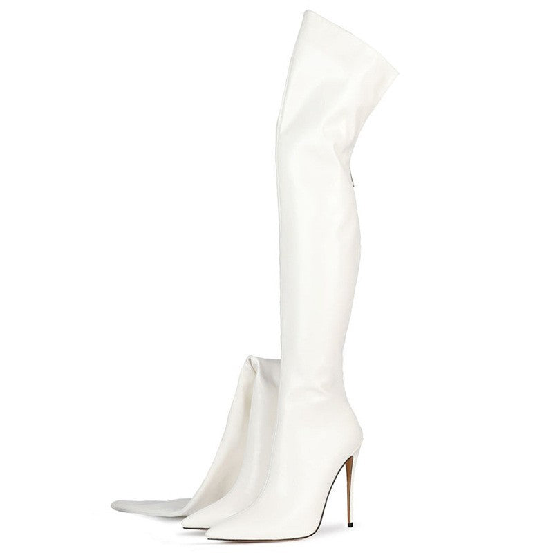 Pointed Toe Stiletto Thigh High Boots