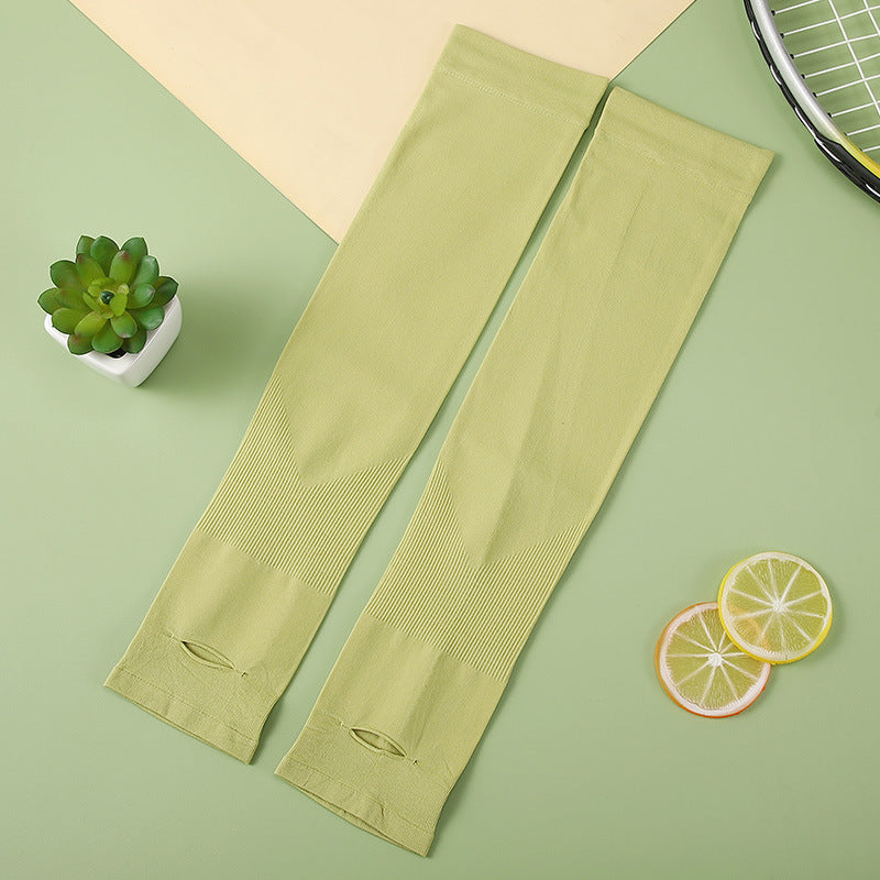 Long Cooling Sun Protection Arm Gloves - Avocado