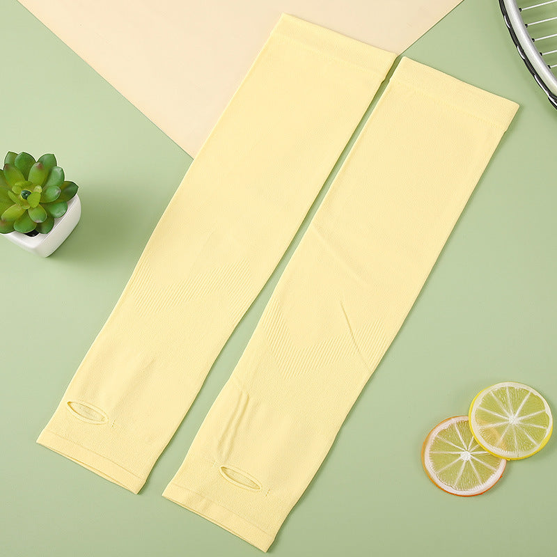 Long Cooling Sun Protection Arm Gloves - Ginger