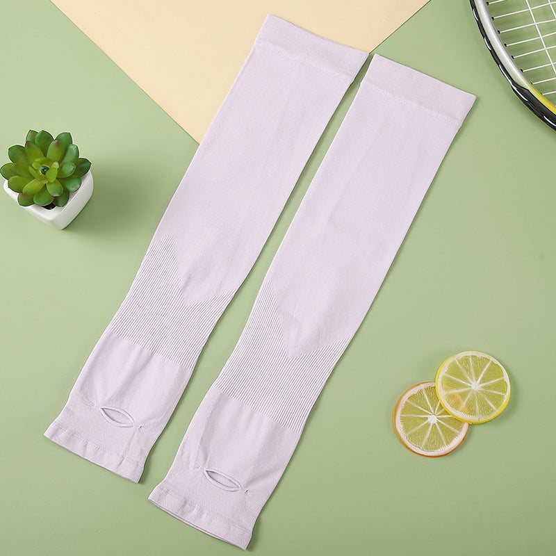 Long Cooling Sun Protection Arm Gloves - Lavender