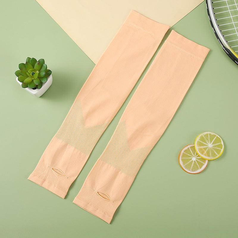 Long Cooling Sun Protection Arm Gloves - Orange