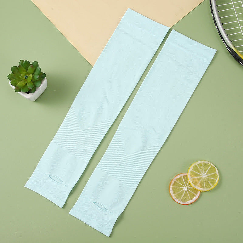 Long Cooling Sun Protection Arm Gloves - SkyBlue