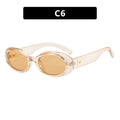 Retro Oval Small Frame Sunglasses - Champagne