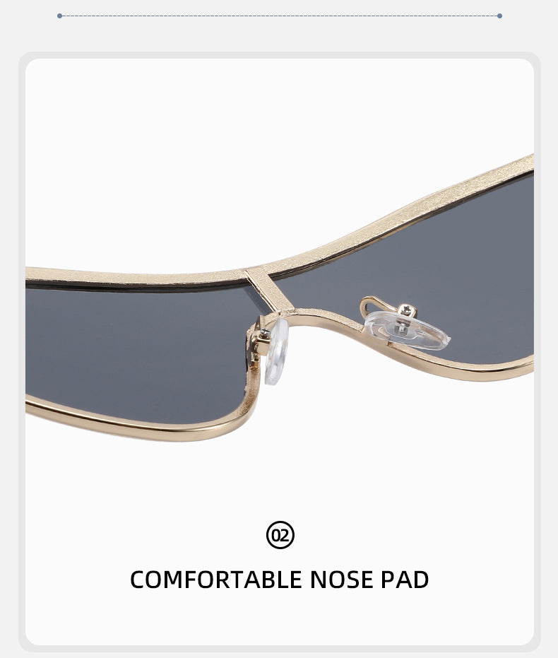 Futuristic Shield Lens Cat Eye Sunglasses - view 3