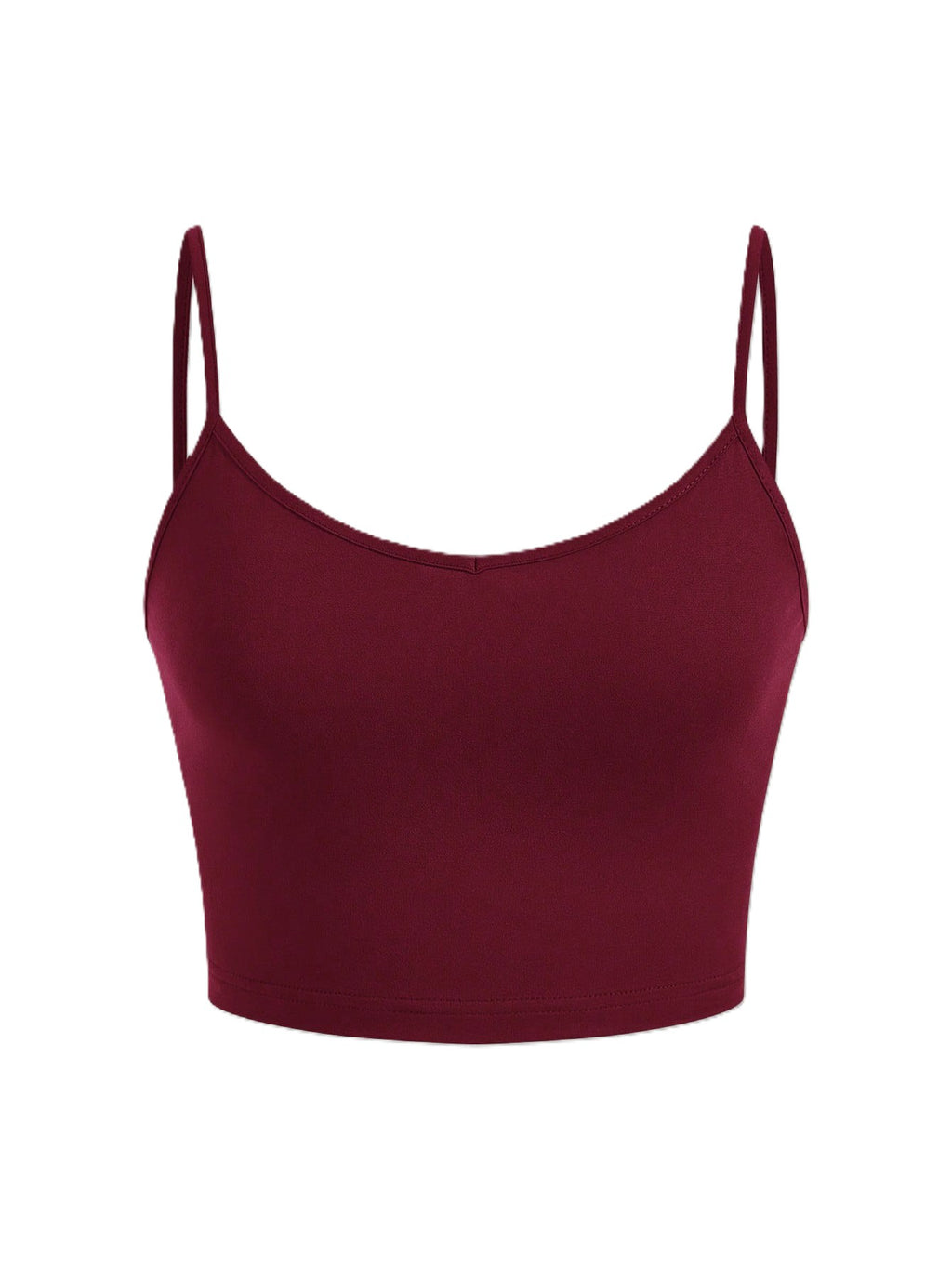 Seamless Cropped Camisole With Spaghetti Straps - Red