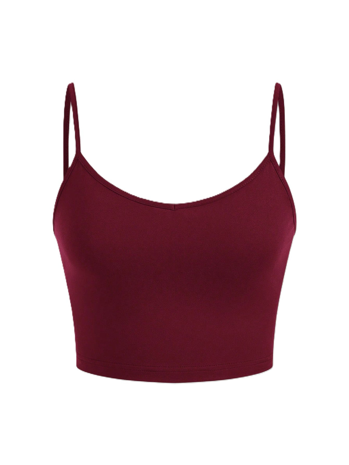 Seamless Cropped Camisole With Spaghetti Straps - Red