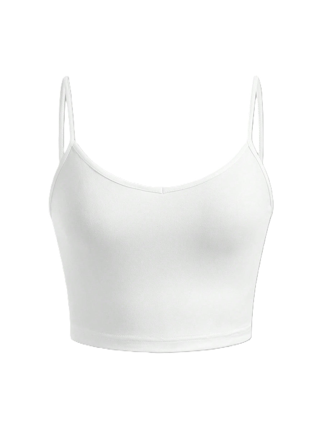 Seamless Cropped Camisole With Spaghetti Straps - White