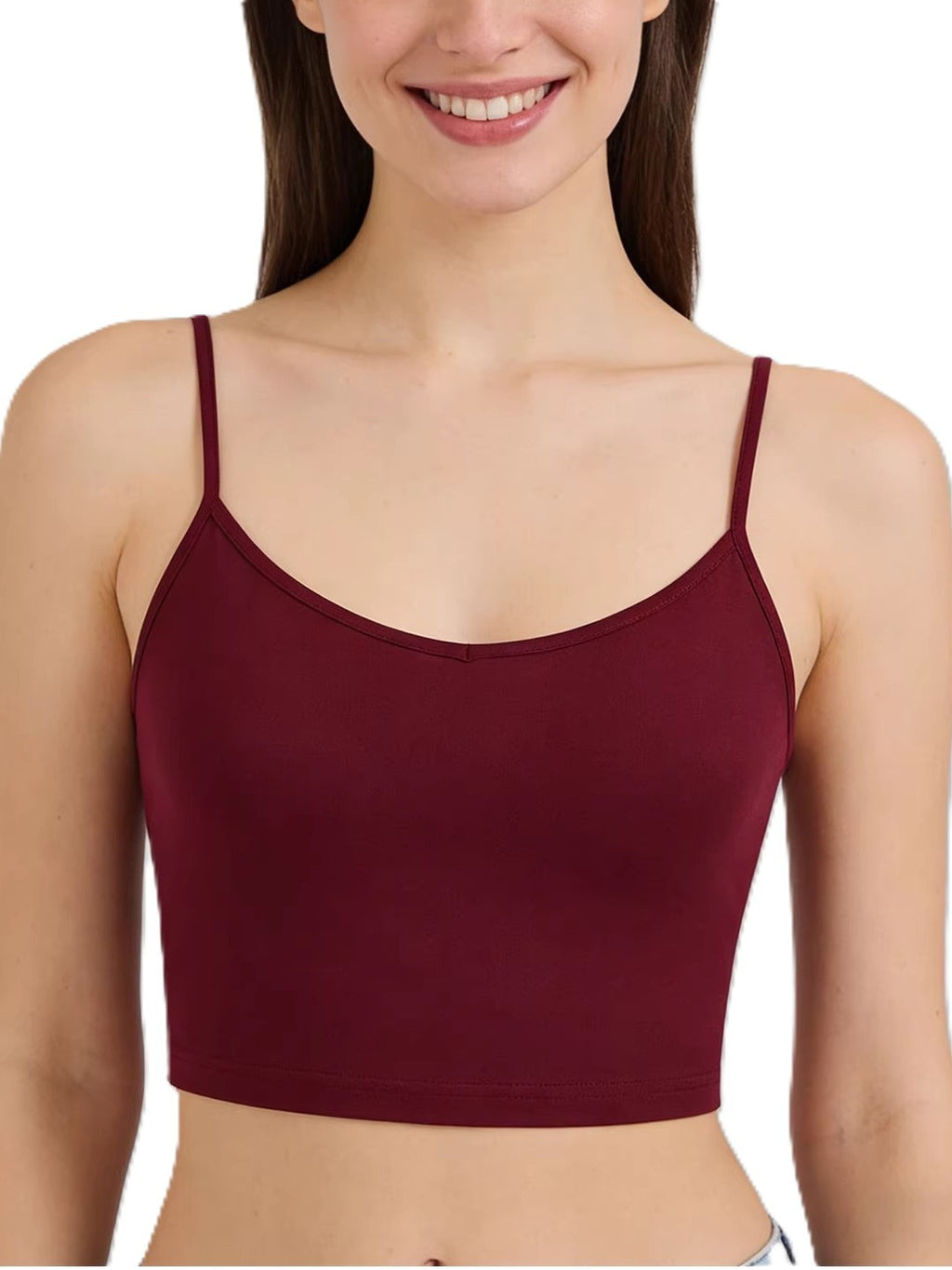 Seamless Cropped Camisole With Spaghetti Straps - view 2