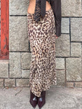 Leopard Print Bodycon Maxi Skirt - Leopard