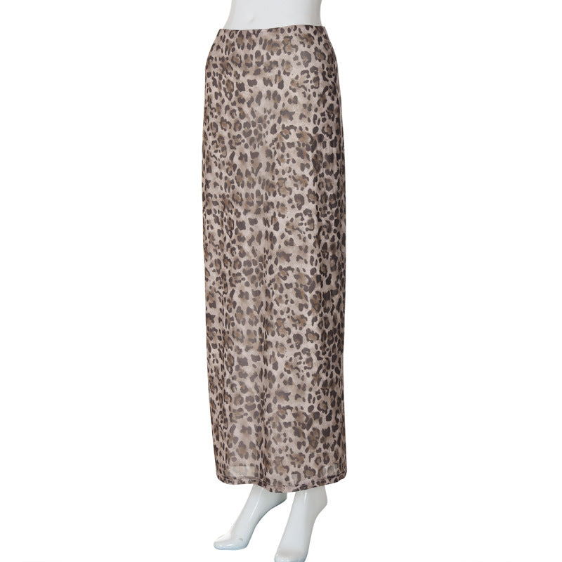Leopard Print Bodycon Maxi Skirt - Leopard - 2