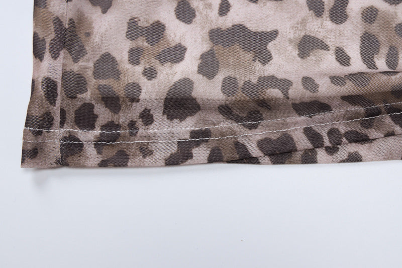 Leopard Print Bodycon Maxi Skirt - Leopard - 5