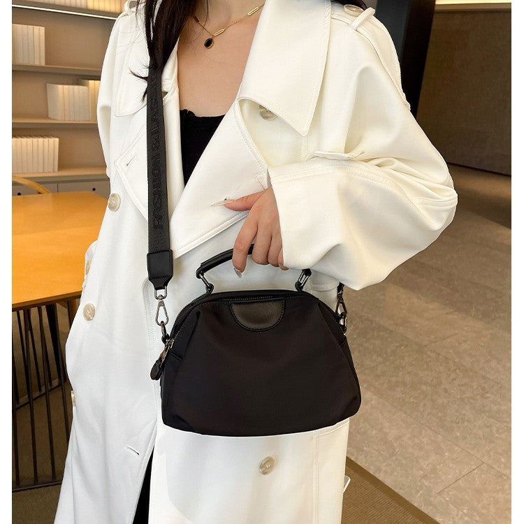 Nylon Dome Top Handle Crossbody Bag