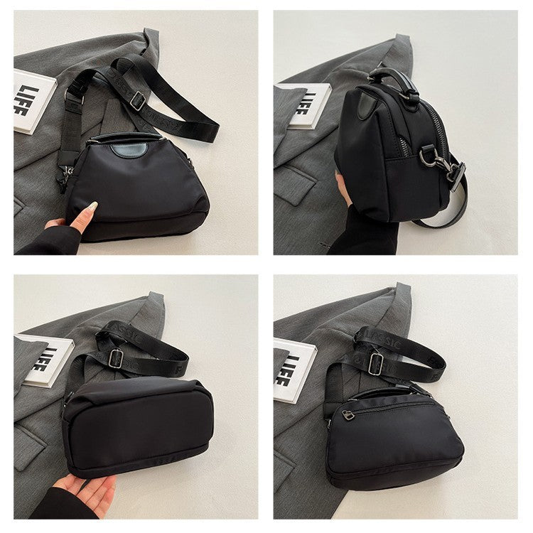 Nylon Dome Top Handle Crossbody Bag