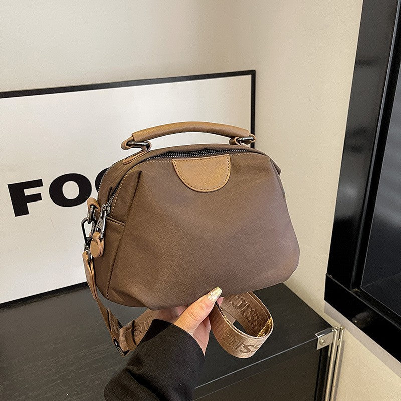 Nylon Dome Top Handle Crossbody Bag