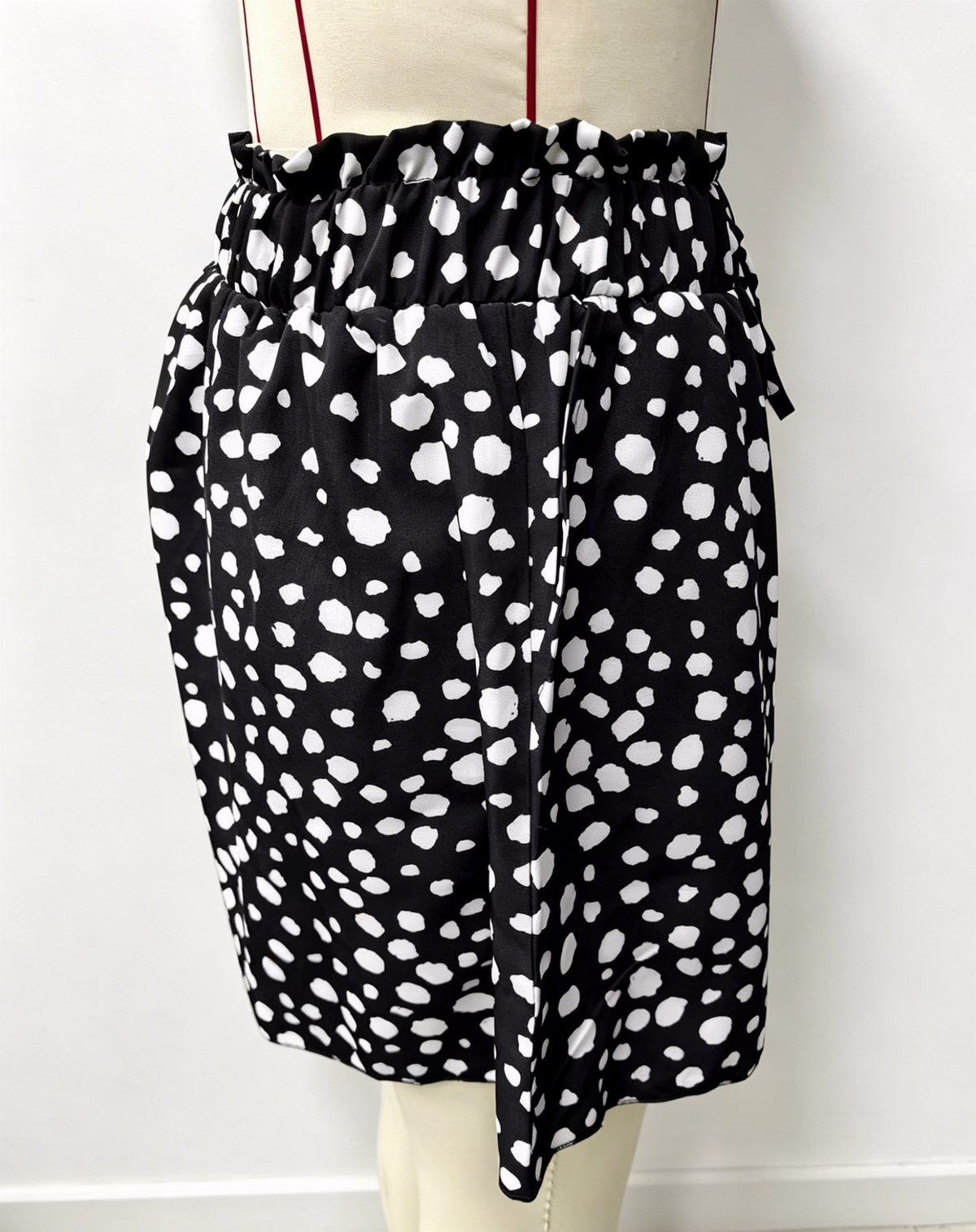 High Waist Flowy Wide Leg Beach Shorts - Black - 1
