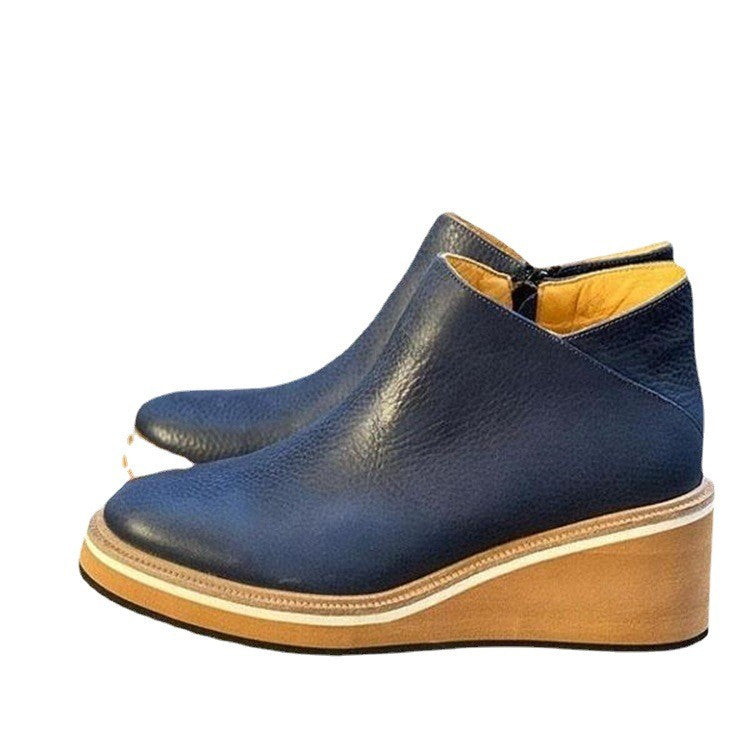 Platform Wedge Side Zip Ankle Booties