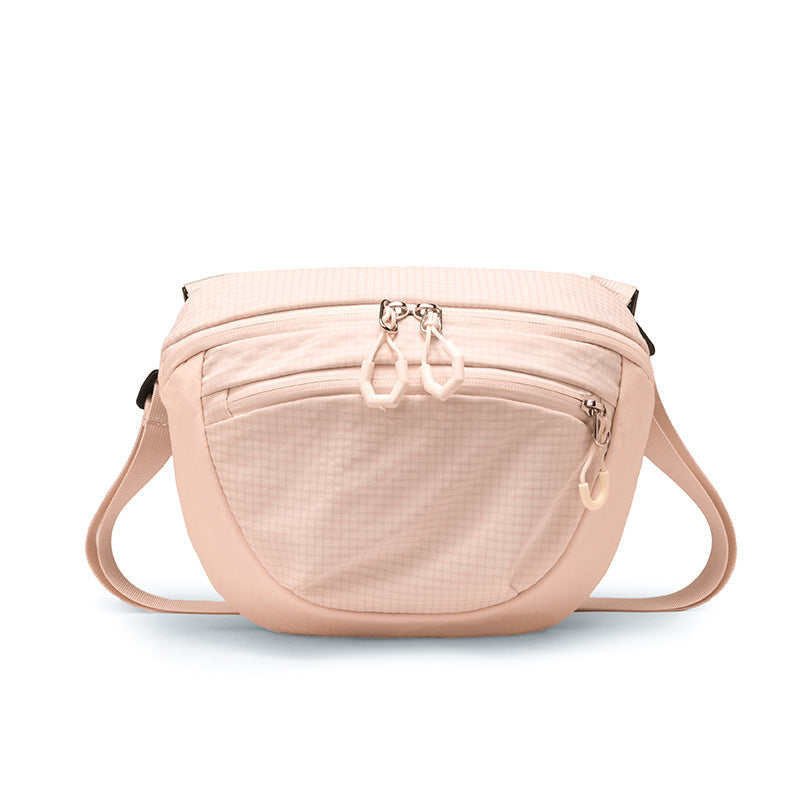 Half Moon Zip Crossbody Sling Bag - Pink