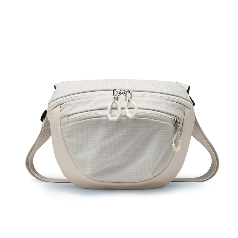 Half Moon Zip Crossbody Sling Bag - White