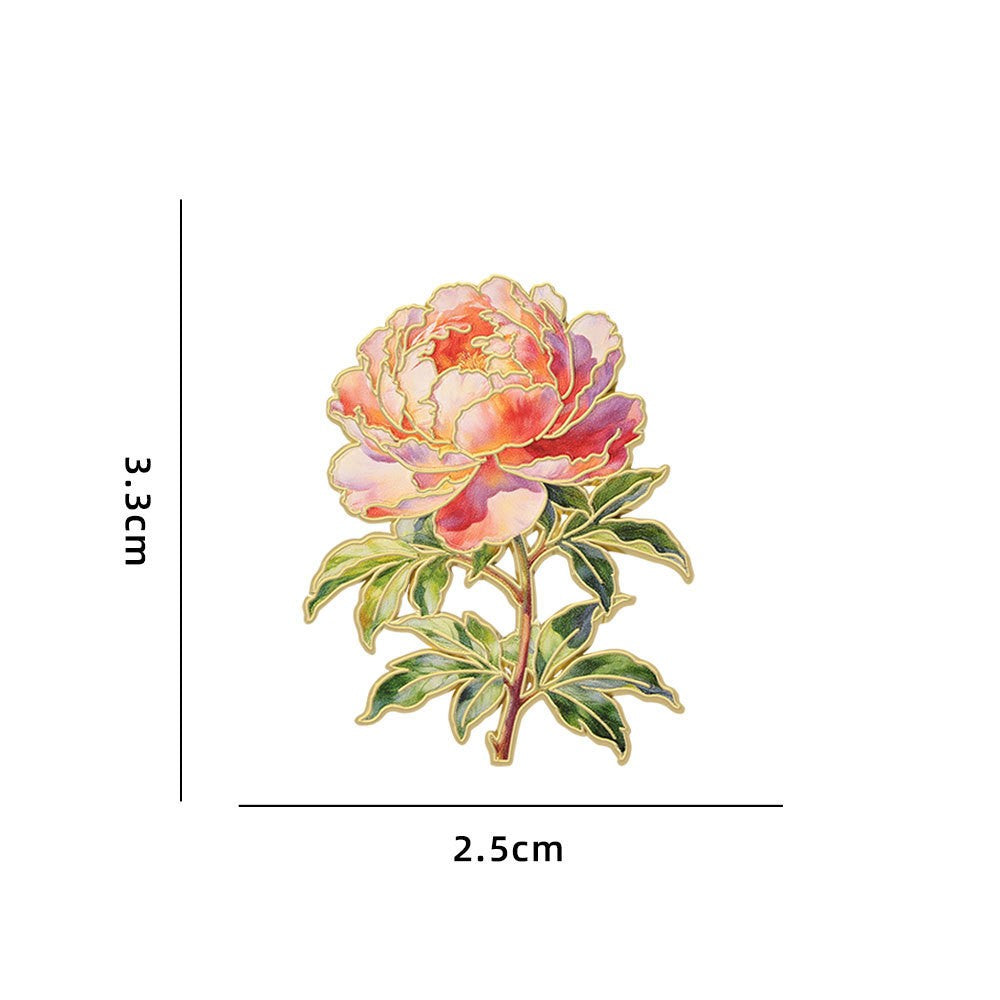 Garden Bloom Enamel Brooch Pin Twelve Styles - C10