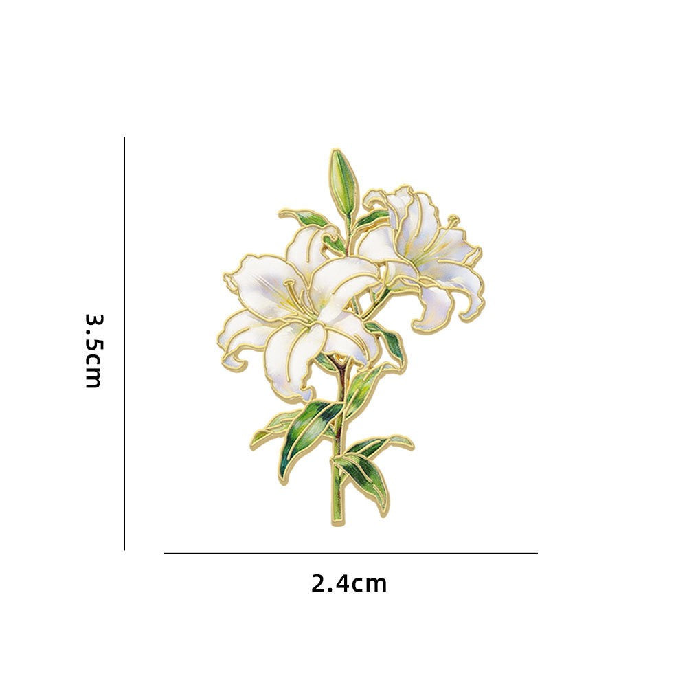 Garden Bloom Enamel Brooch Pin Twelve Styles - C3