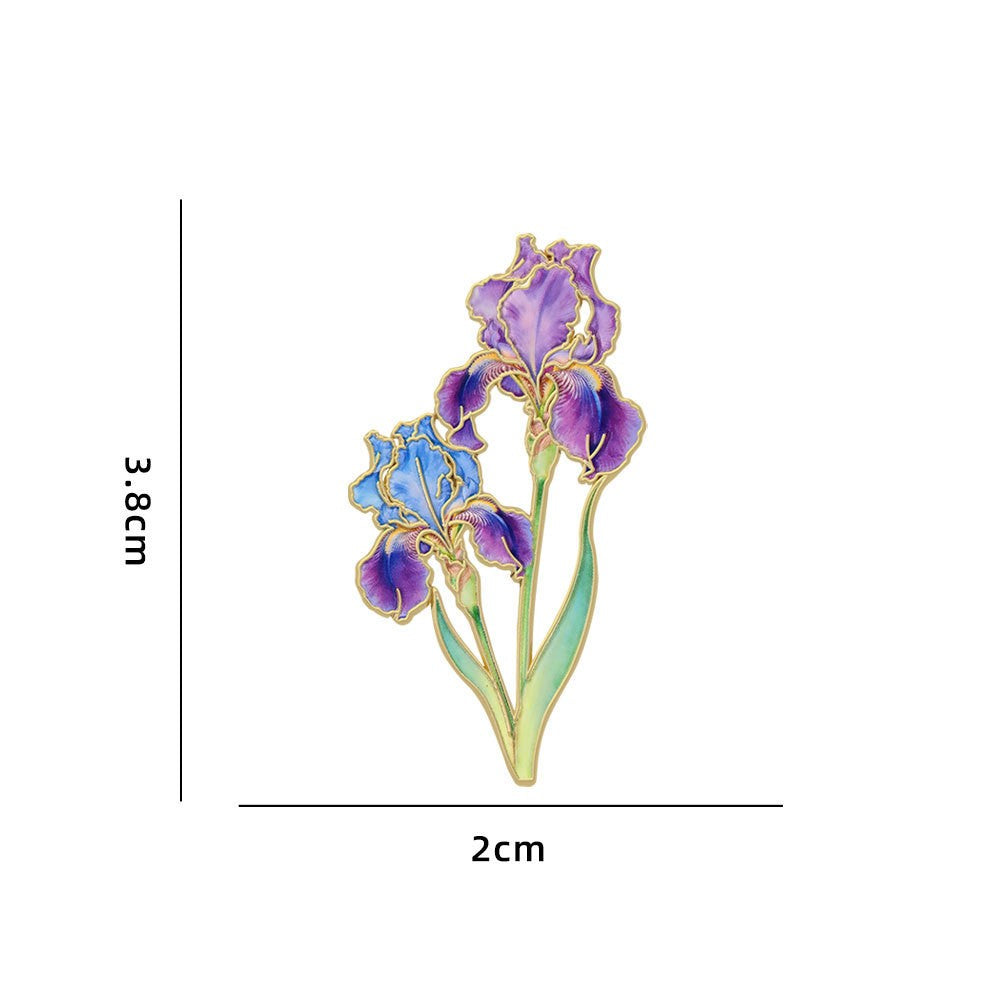 Garden Bloom Enamel Brooch Pin Twelve Styles - C5