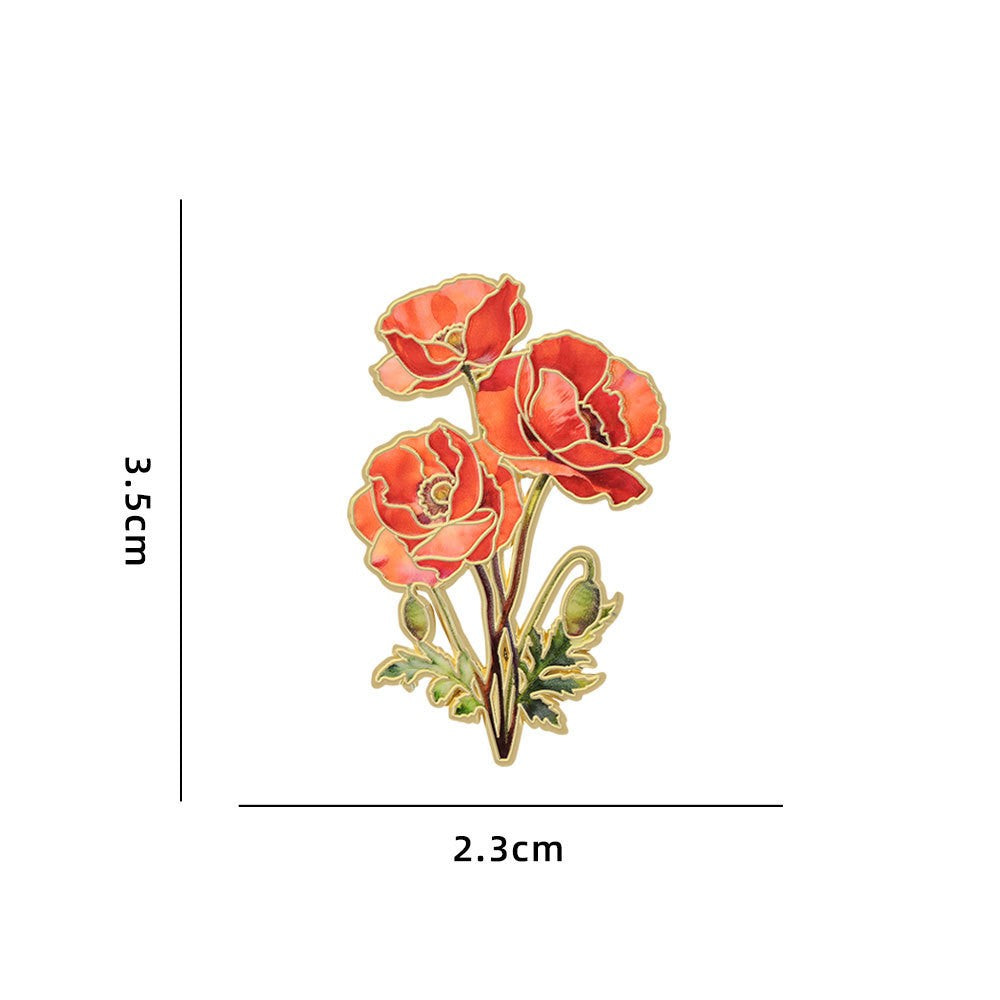Garden Bloom Enamel Brooch Pin Twelve Styles - C7