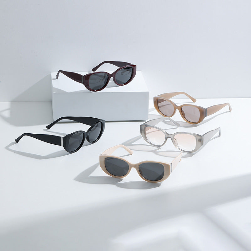 Bold Acetate Cat-Eye Sunglasses in Retro Earth Tones
