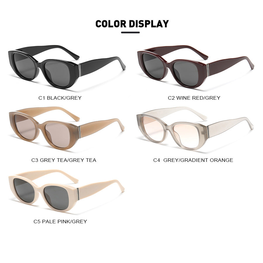 Bold Acetate Cat-Eye Sunglasses in Retro Earth Tones - view 2