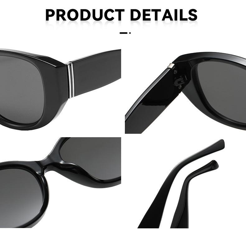 Bold Acetate Cat-Eye Sunglasses in Retro Earth Tones - view 3