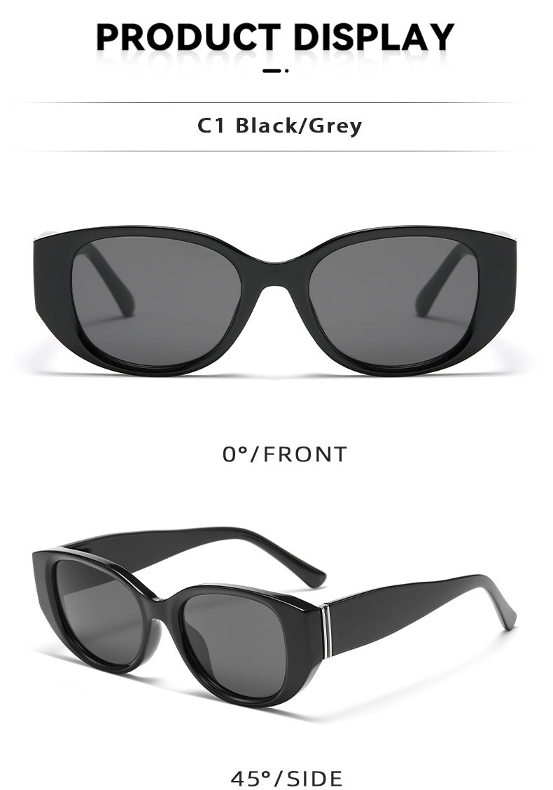 Bold Acetate Cat-Eye Sunglasses in Retro Earth Tones - view 4