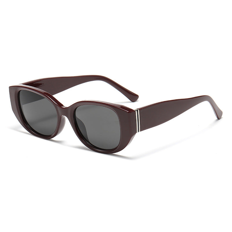Bold Acetate Cat-Eye Sunglasses in Retro Earth Tones - Wine Red