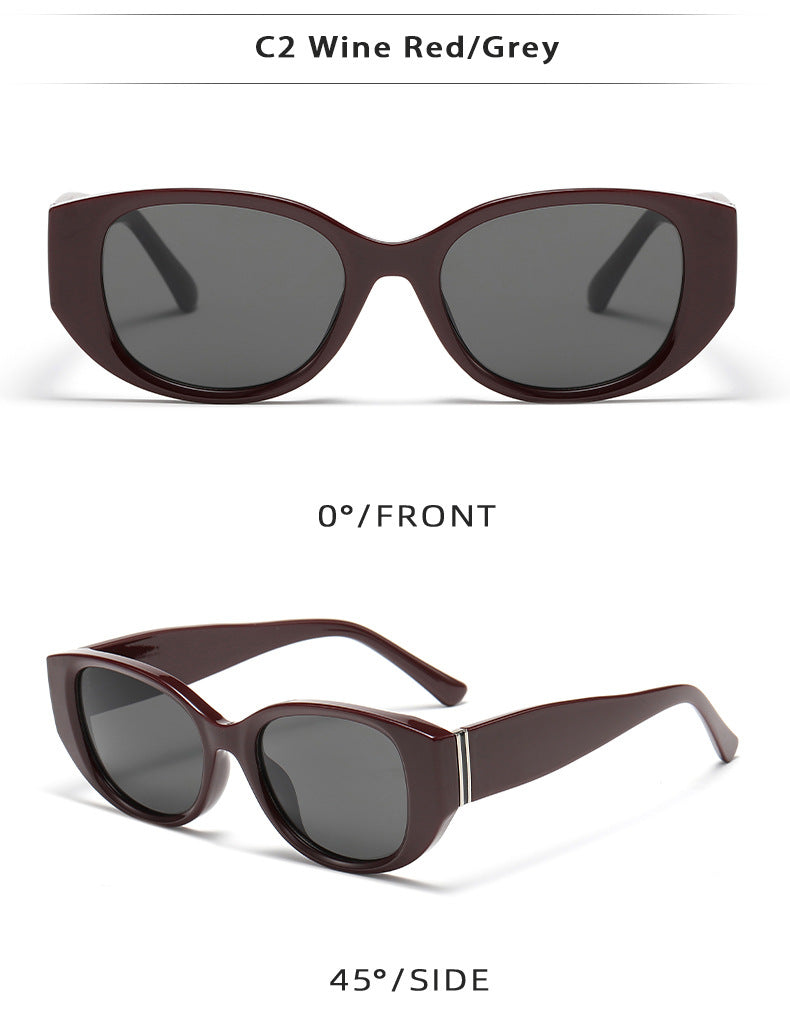 Bold Acetate Cat-Eye Sunglasses in Retro Earth Tones - view 6