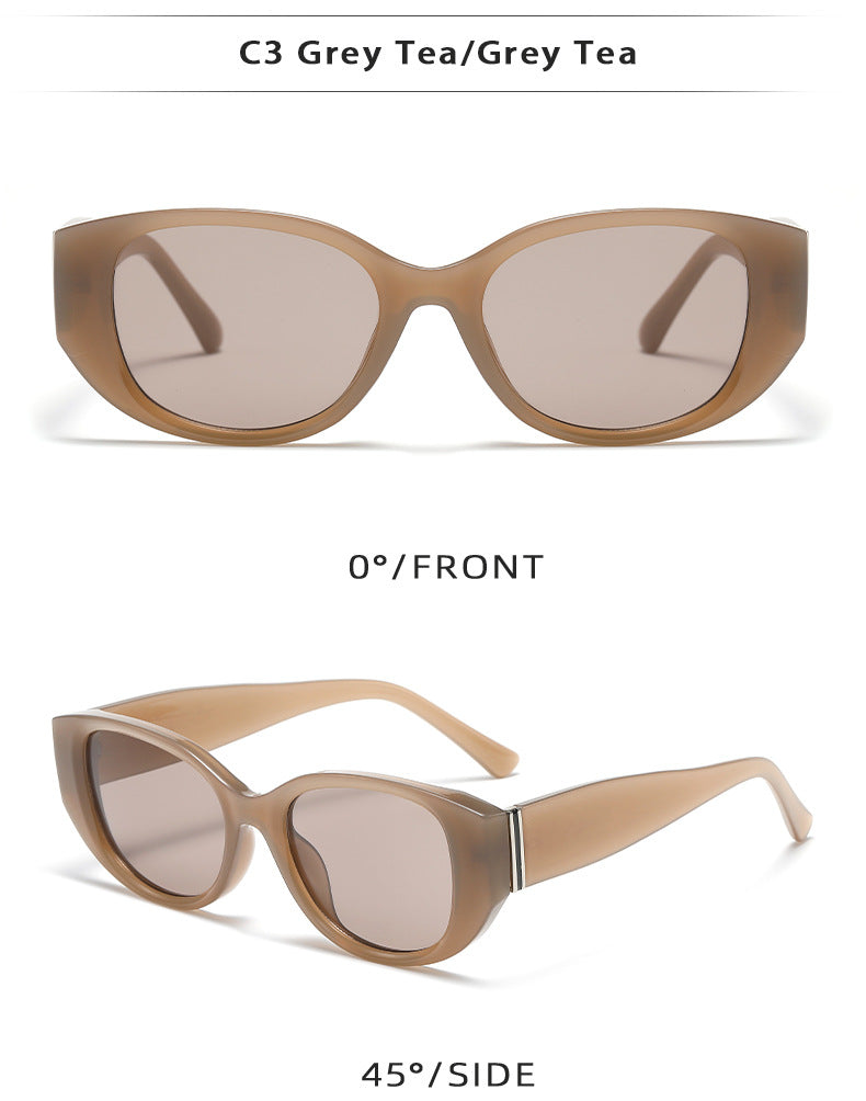 Bold Acetate Cat-Eye Sunglasses in Retro Earth Tones - view 7