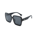 Oversized Square Sunglasses with Metal Accent - Black