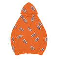 Football Print Oversized Pullover Hoodie - Orange