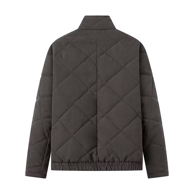 Lightweight Quilted Button Front Jacket - Black - 1