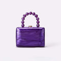 Marbled Acrylic Beaded Handle Mini Bag - Purple