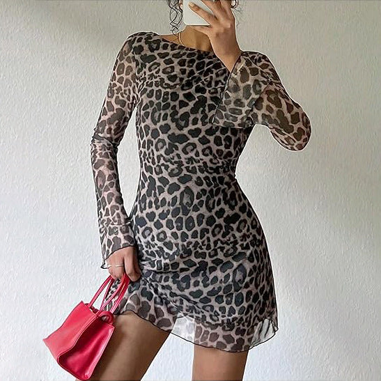 Flare Sleeve Scoop Back Mini Dress - view 3