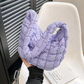 Quilted Puffer Cloud Hobo Shoulder Bag - Lavender